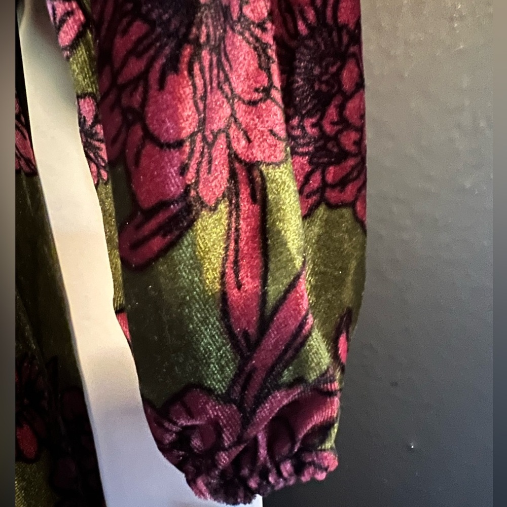 SOLD NWT London Times New York & Co pink green velour pullover dress. Size XL. - Picture 4 of 8